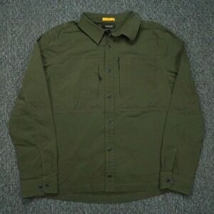 Proof Shirt Mens Large Green Passport Long Sleeve Travel Zip Pockets Huckberry